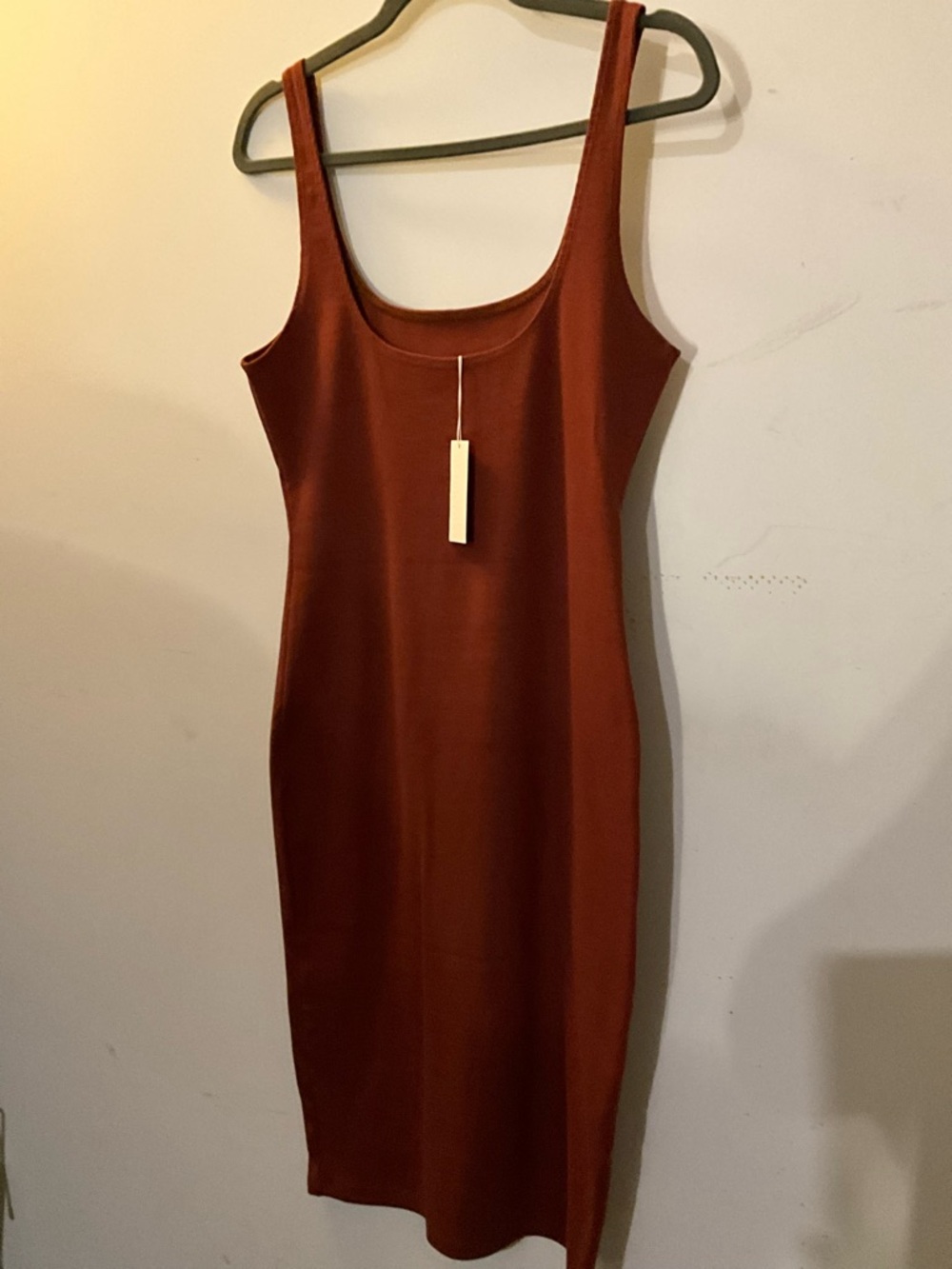 iNAMORATA Rust Bodycon Tank Dress